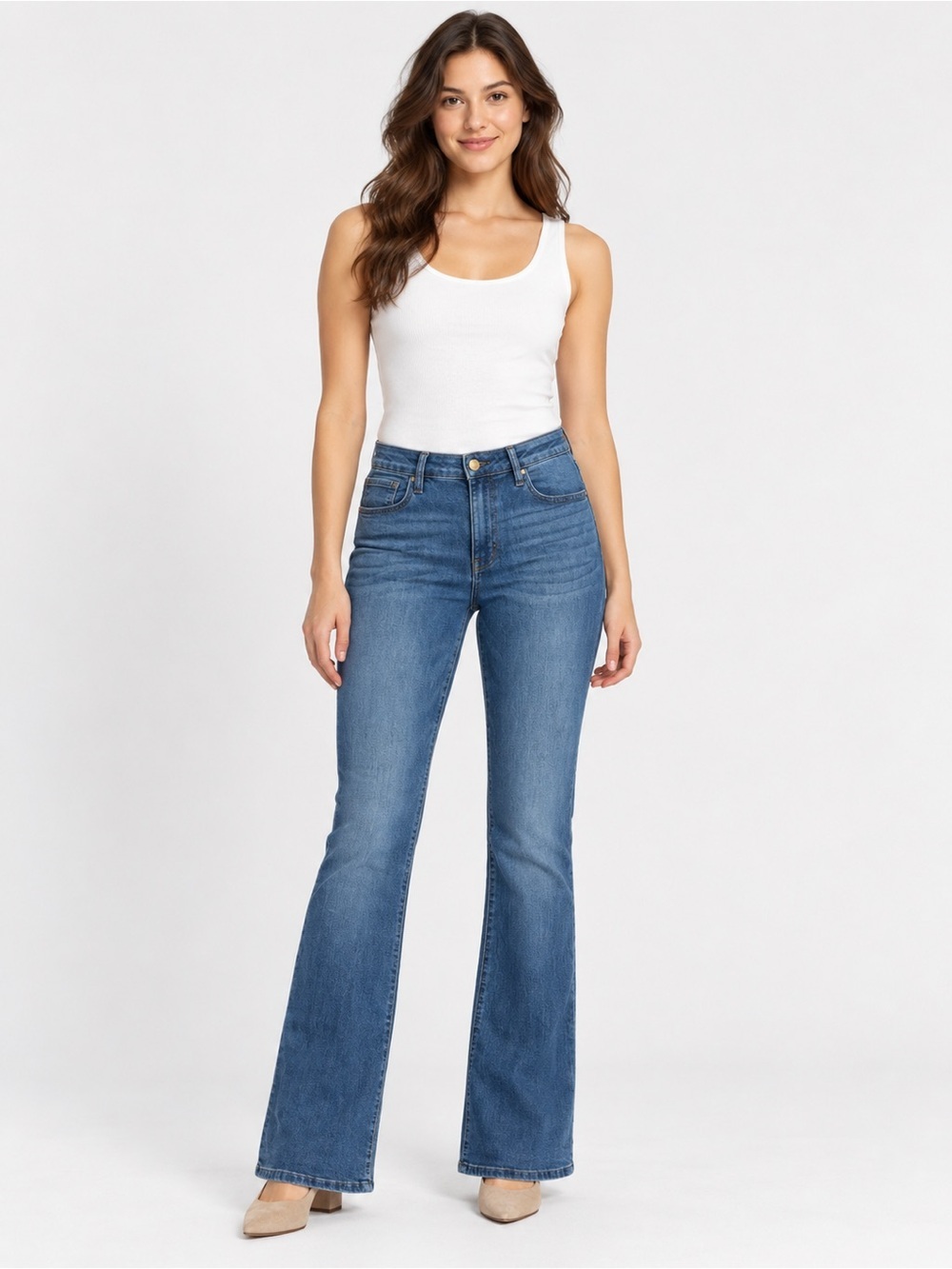 Fashion Nova Women’s Size 13 Blue Wash Stretch Flare Jeans Bootcut Pants